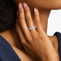0.645CT Moissanite Wedding Bands In Sterling Silver