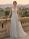 Elegant A-Line Halter Sleeveless Floor-Length Chiffon Mother Of The Bride Dresses