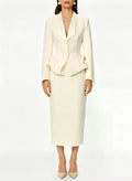 Sheath/Column V-Neck Long Sleeves Tea-Length Elastic Satin Evening Dresses