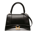 Small Shiny Box Calfskin Hourglass Top Handle Bag