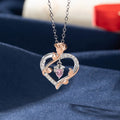 Personalizado Dainty Grad Cap Zircon Rose collar de corazón con piedra de nacimiento Día de San Valentín Graduación Cumpleaños Regalo para las mujeres graduadas