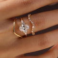 3.68CT 8*10mm Oval Cut Moissanite Engagement Rings Sets In Sterling Silver