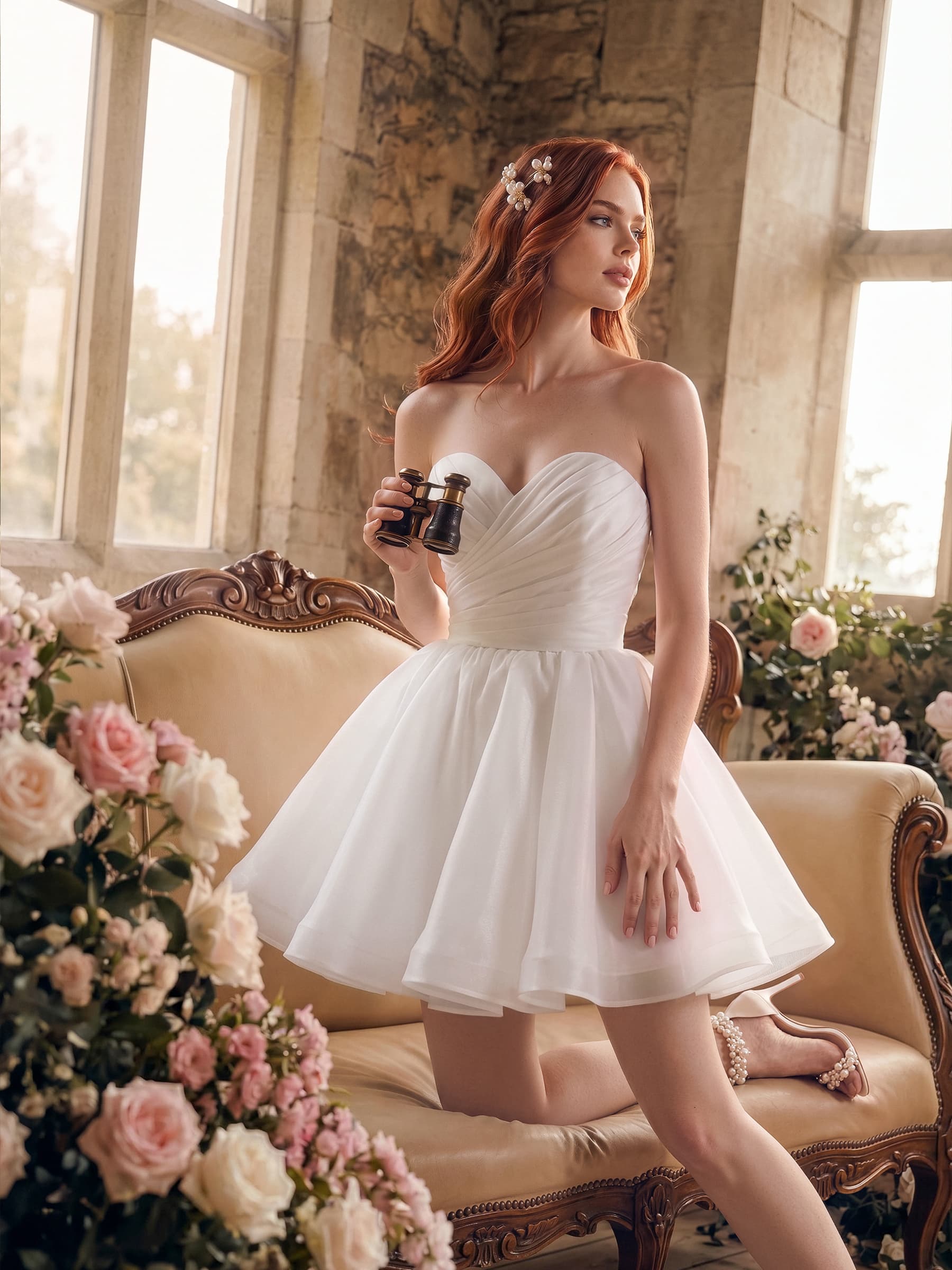 Sweet Ball-Gown Sweetheart Short/Mini Organza Wedding Dresses
