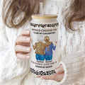 Taza de cristal transparente esmerilado de 20 oz con nombre y pajita regalo de cumpleaños para mujer