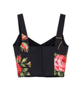 Dolce & Gabbana T-shirts and Polos Bouquet Rose Nero Cotone Poliammidica Elastan - 42