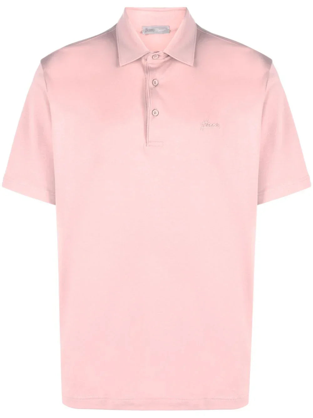 Herno Logo-Embroidered Cotton Polo Shirt — Pink