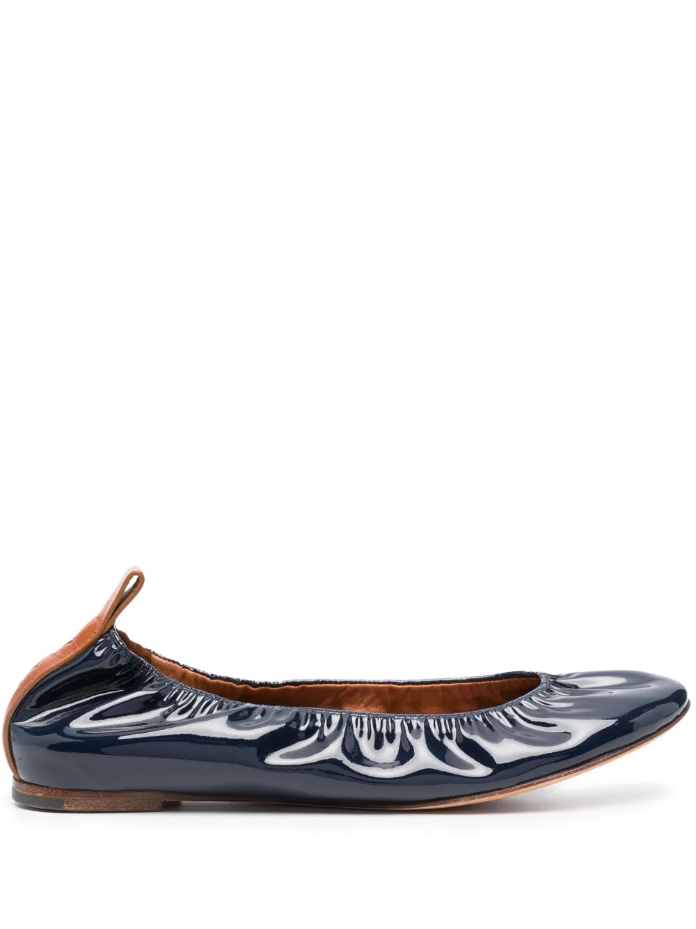 Lanvin Patent Leather Ballerina Flat — Navy