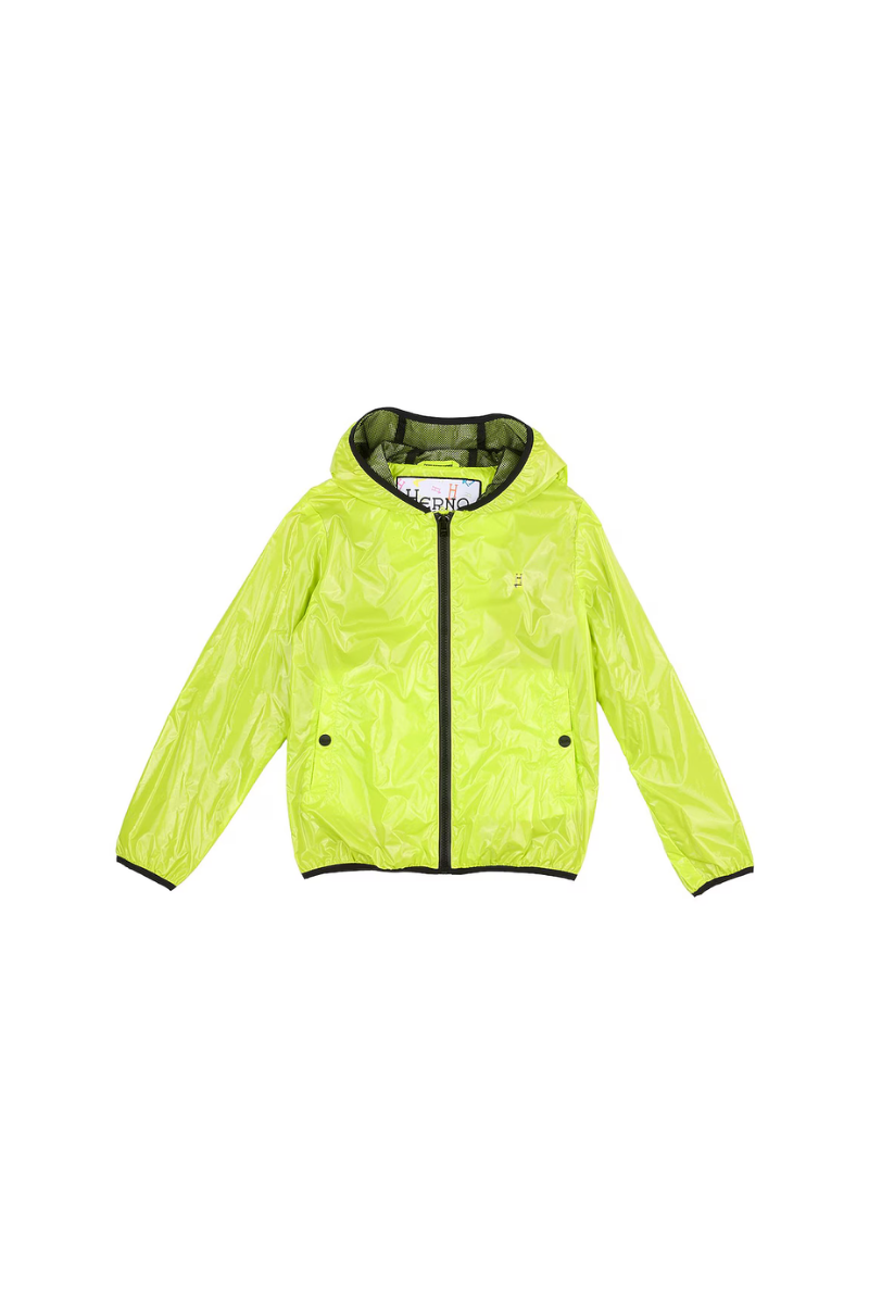 Herno Lightweight Nylon Hooded Jacket — Yellow