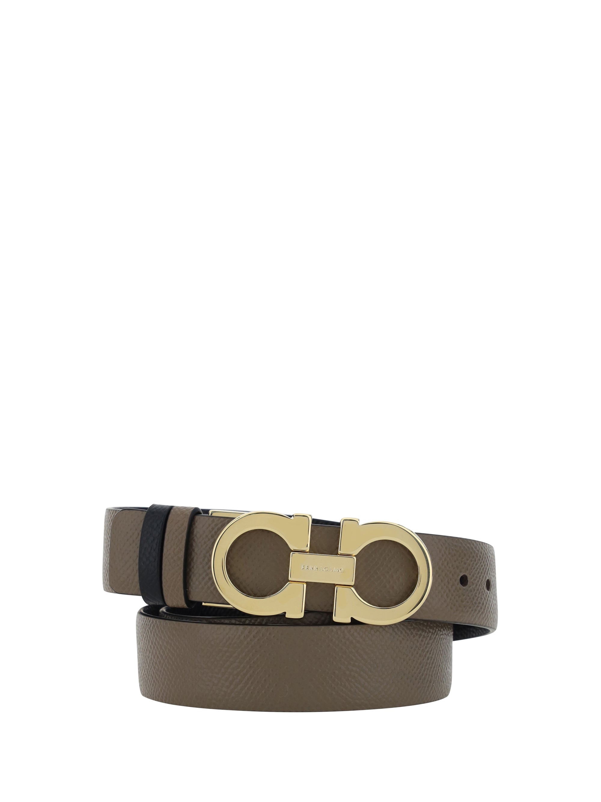 Ferragamo Reversible Calf Leather Belt — Brown