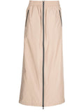 Brunello Cucinelli Two-Way Zip-Up Maxi Skirt — Beige