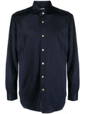 Kiton Slim-Cut Cotton Shirt — Midnight blue