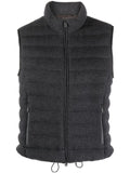 Brunello Cucinelli Padded Ribbed Gilet — Dark Grey