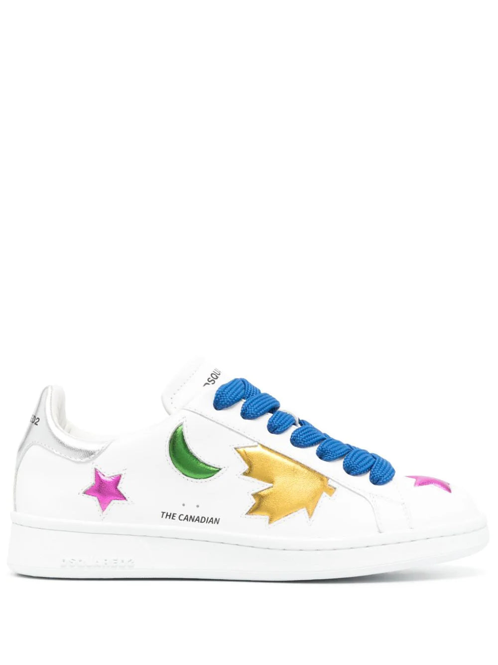 Dsquared2 Multicolour Patchwork Lace-Up Sneaker — White