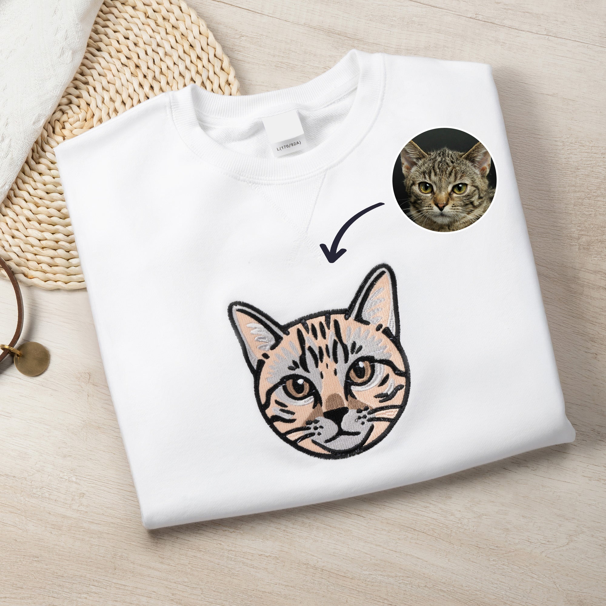Personalizado Bordado 1-3 Pet Portrait Soft T-shirt Sweatshirt Hoodie con nombres Holiday Birthday Gift for Pet Lover Owners