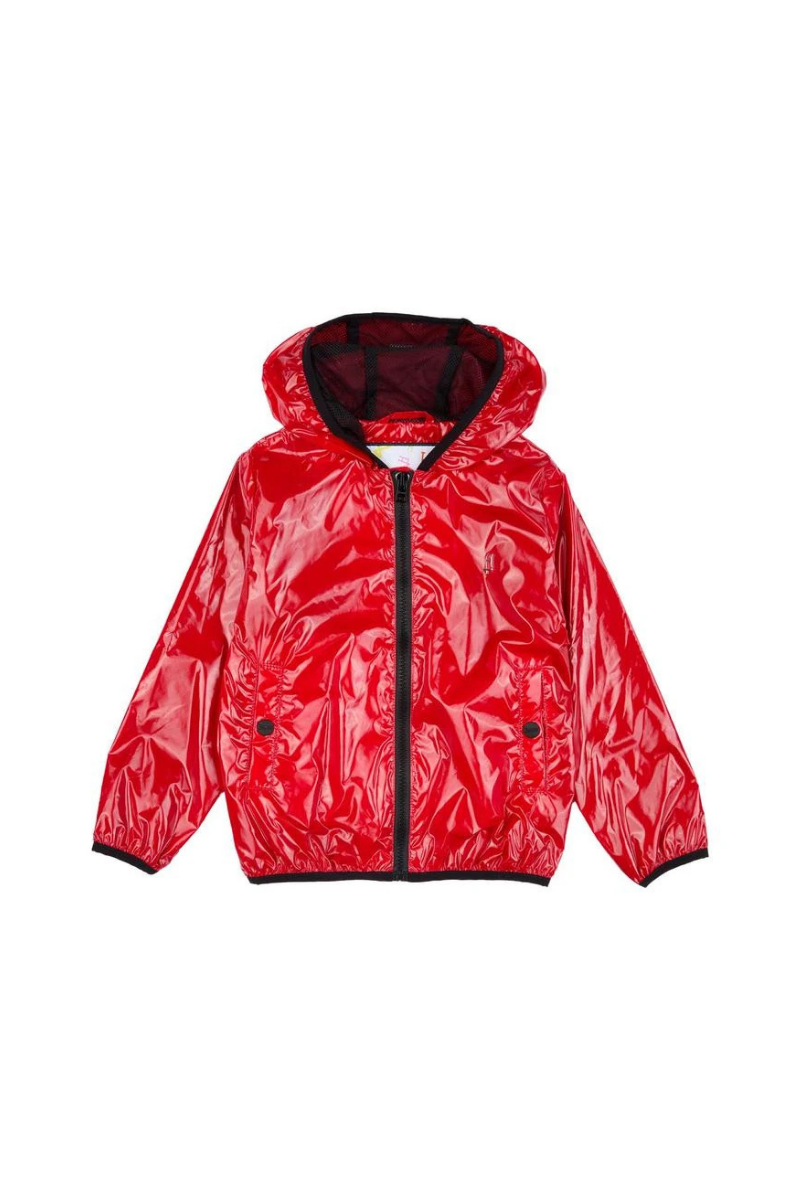 Herno Hooded Nylon Down Jacket — Red