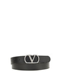 Valentino Garavani VLogo Signature Buckle Belt — Black