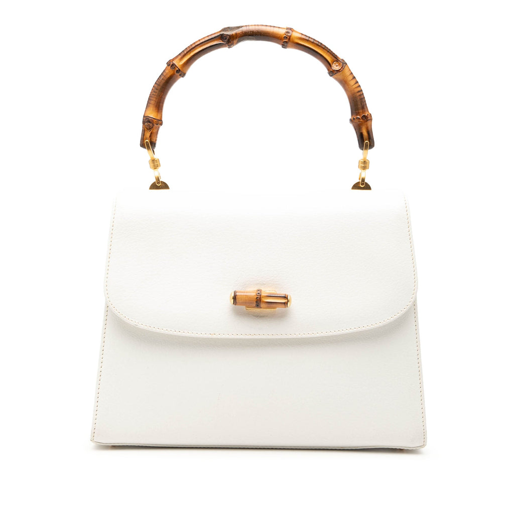 Calfskin Bamboo Top Handle Bag
