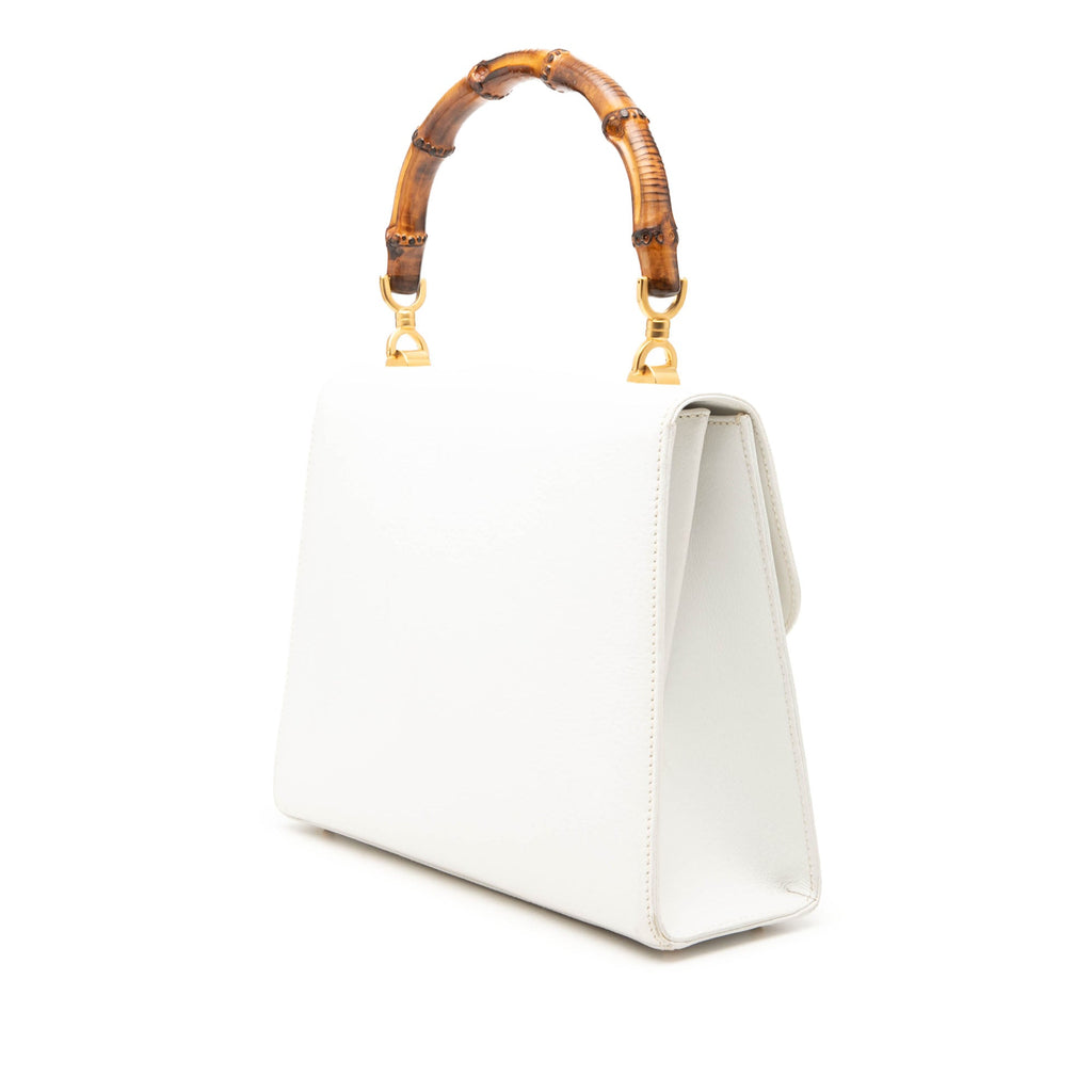 Calfskin Bamboo Top Handle Bag