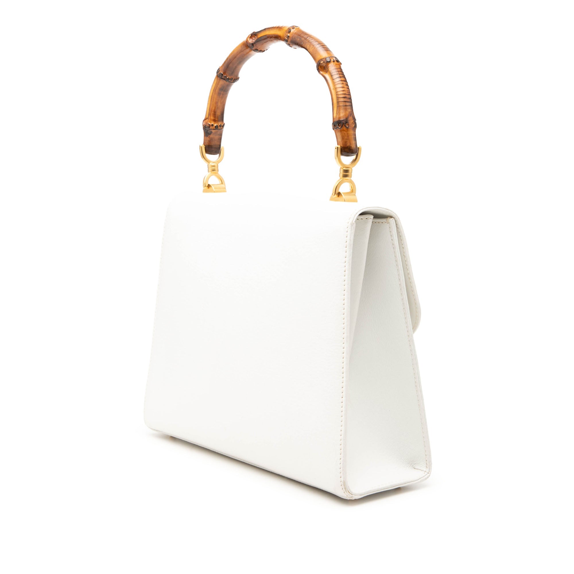 Calfskin Bamboo Top Handle Bag