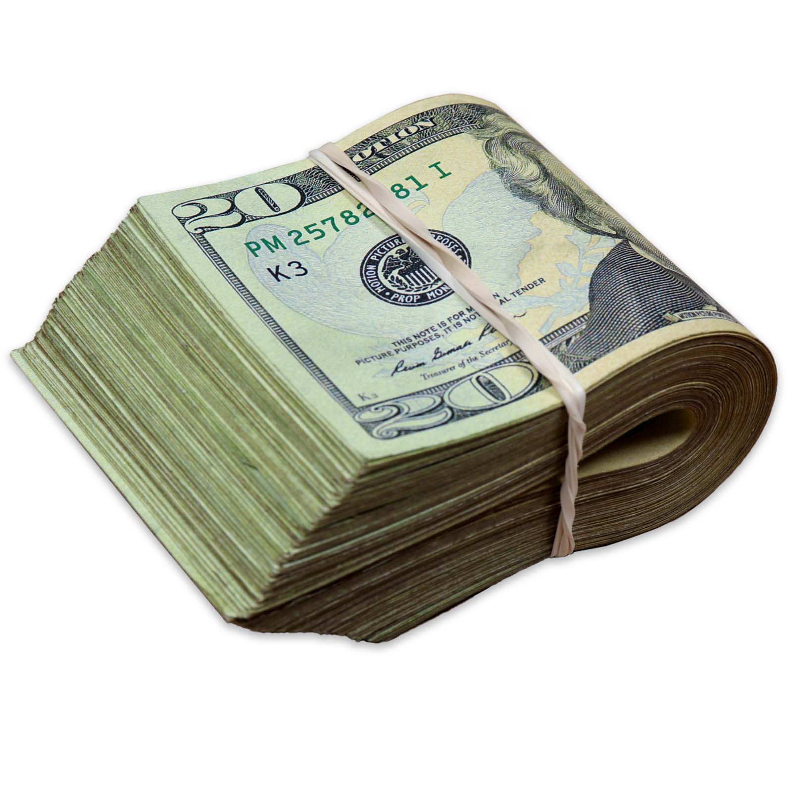 $2,000 RealAged® Full Print New Series Band By Prop Money Inc.