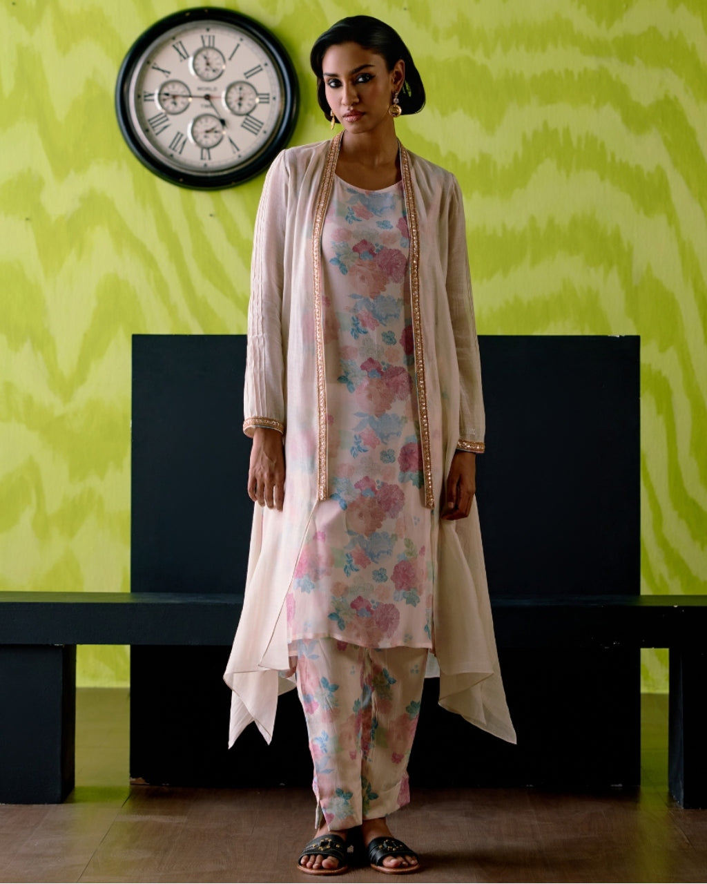 Ivory Overlay Jacket Set By KYNAH, Luxury Indian Fashion & Bridal Wear