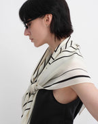 Stretch silk original geometric print silk scarf