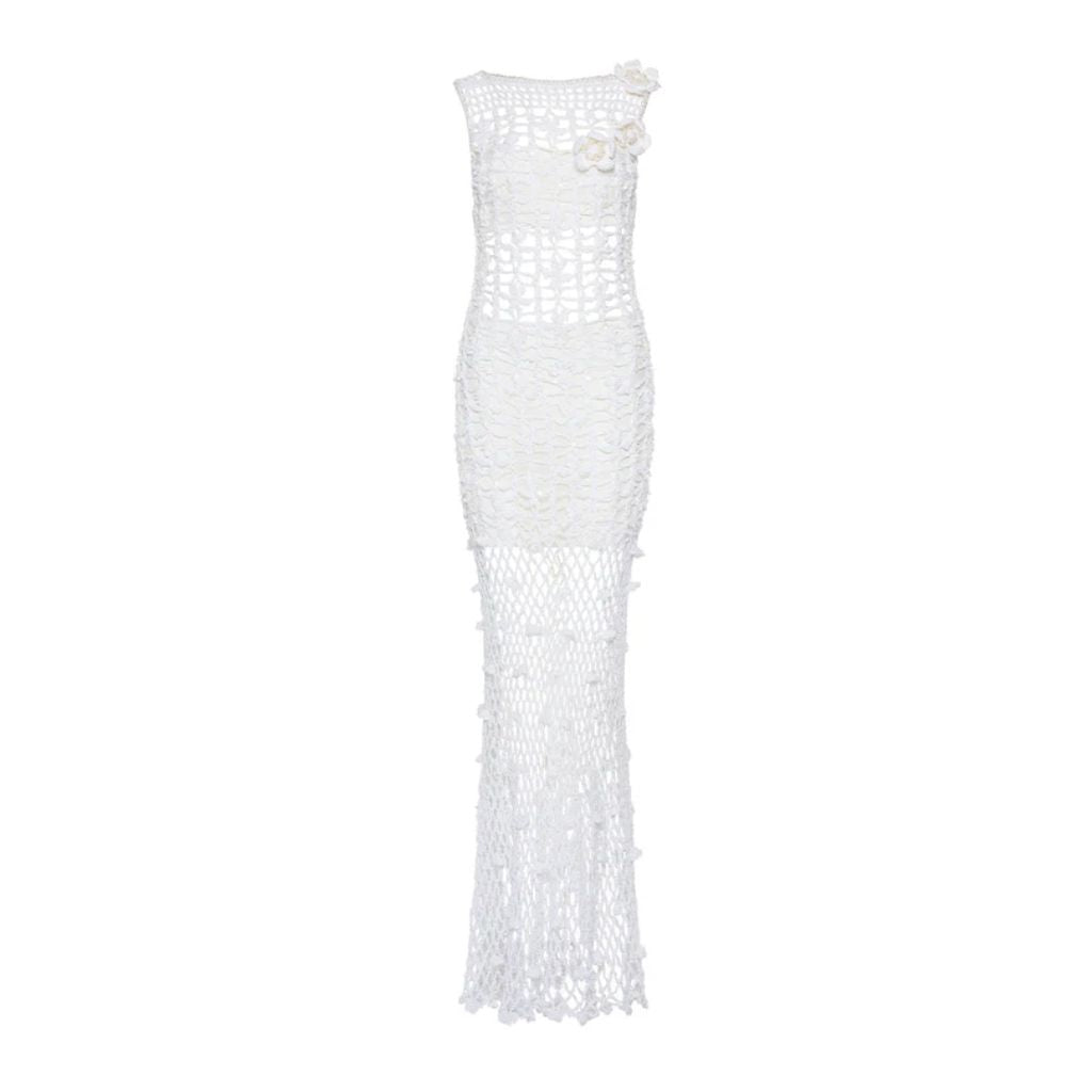 White Vanilla Handmade Maxi Crochet Dress