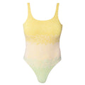 Ombre Hand-Beaded Embellished One-Piece Swimsuit | Yellow
