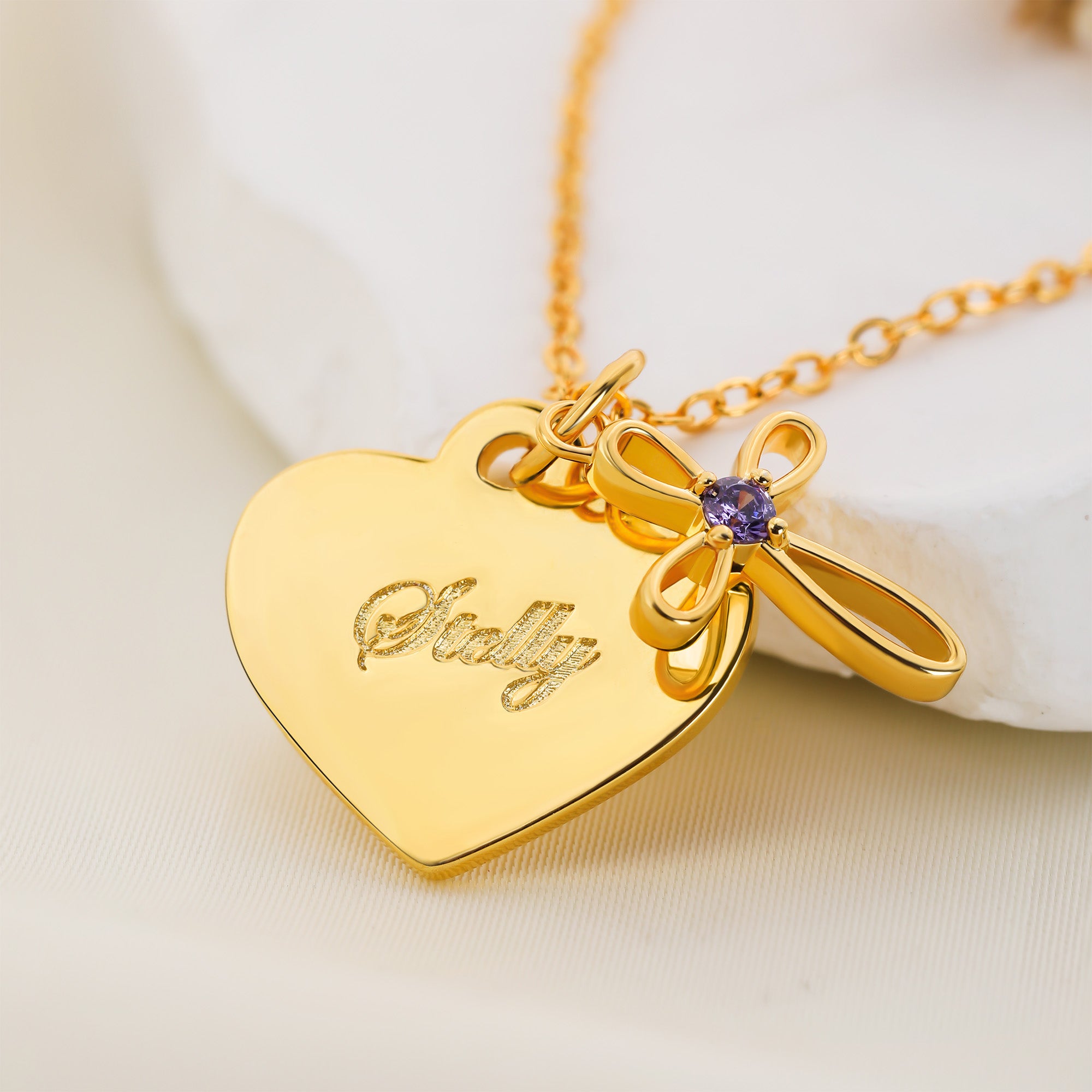 Personalizada Cruz y Piedra de Nacimiento Pedante Forma de Corazón Delicado Collar con Texto Grabado Cumpleaños Aniversario Bautizo Regalo para Niños Mujeres