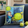 Funda de cojín personalizada de dibujos animados con nombre para decoración del hogar Regalo de equipo para amantes del tenis Pickleball Player