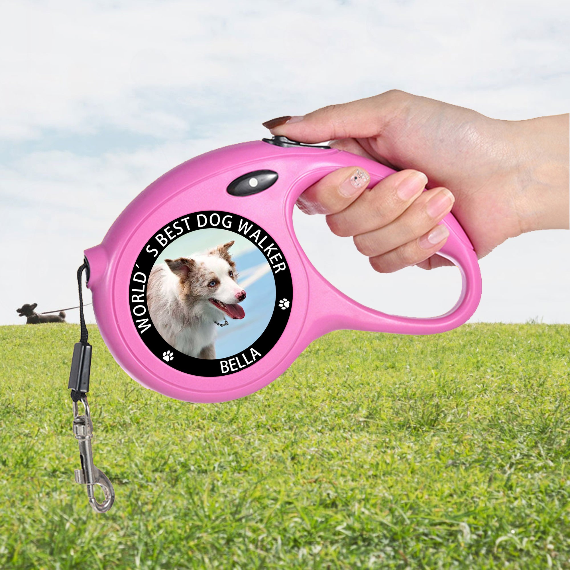 Correa para perro personalizada con diseño de foto de pata con texto y nombre Accesorios para exteriores Fiesta de mascotas Cumpleaños Regalo de Navidad para dueños de mascotas