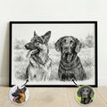 Personalizado Sketch Style Pet Portrait Photo Canvas Painting with Name Home Decor Pet Memorial Gift for Pet Lovers Owners