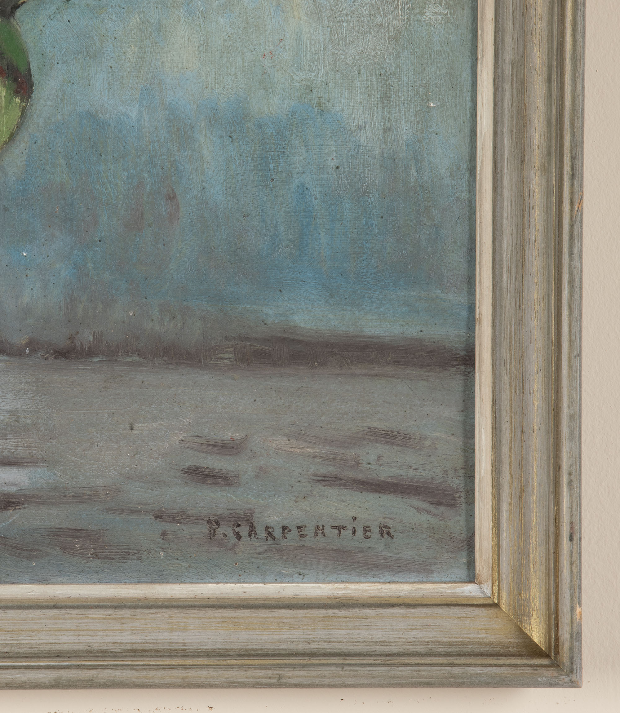 20th Century French Still Life Oil on Board Painting of Flowers in a Jug Signed E. Charpentier By Sister Parish Design
