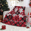 Personalizado 2-6 Copos de nieve Plaid Suave manta con nombres y texto Decoración para el hogar Regalo de Navidad para la familia
