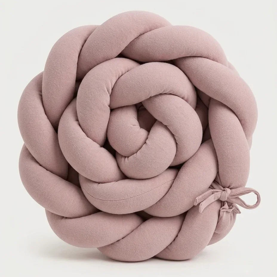 Braided Cot Bumper 210cm PINK