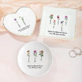 Personalizado Estilo Vintage 1-6 Nacimiento Flores Joyería Plato con Nombre Cumpleaños Aniversario Regalo para Hermana Novia