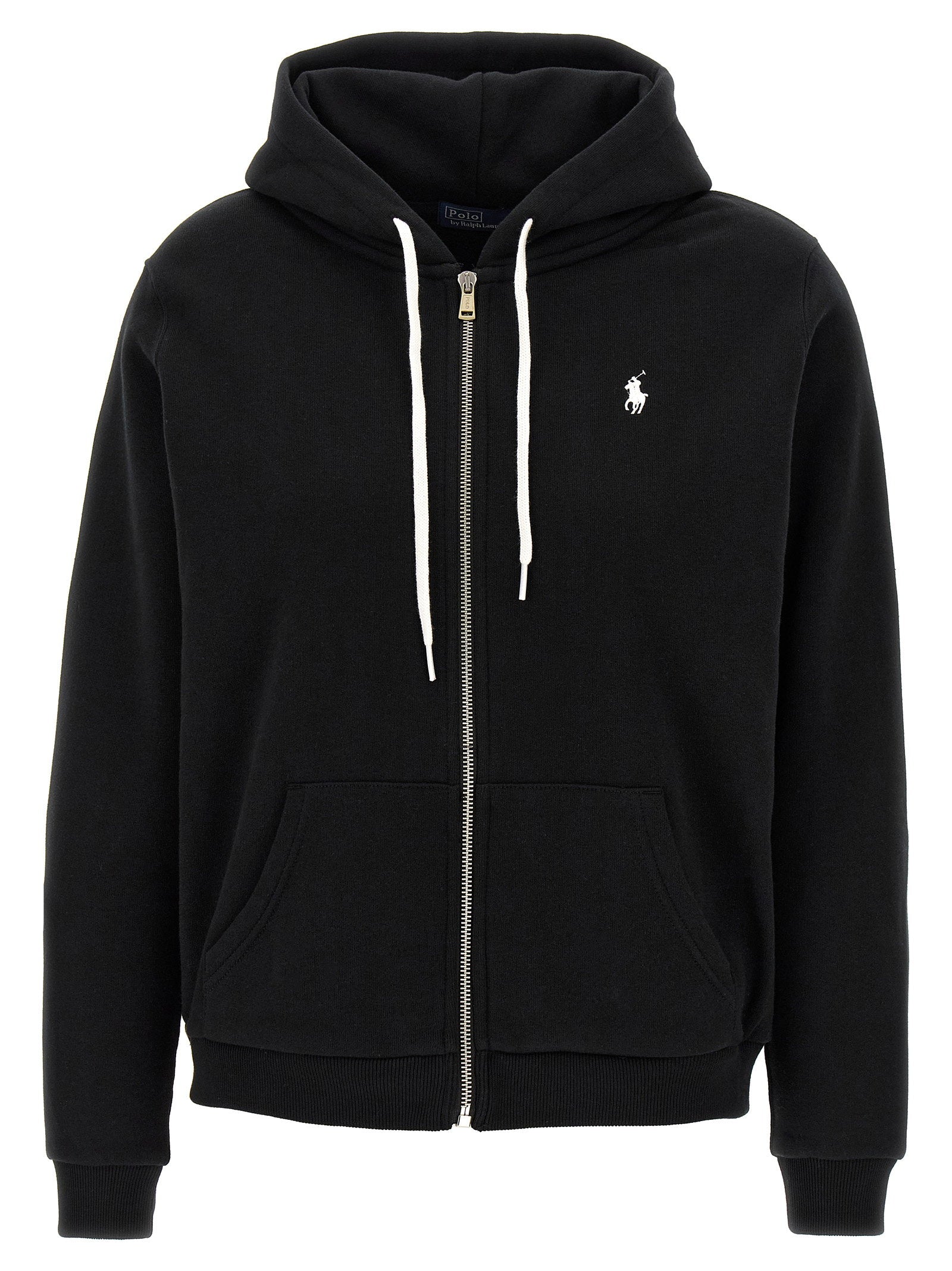 Polo Ralph Lauren Embroidered Logo Hoodie — Black