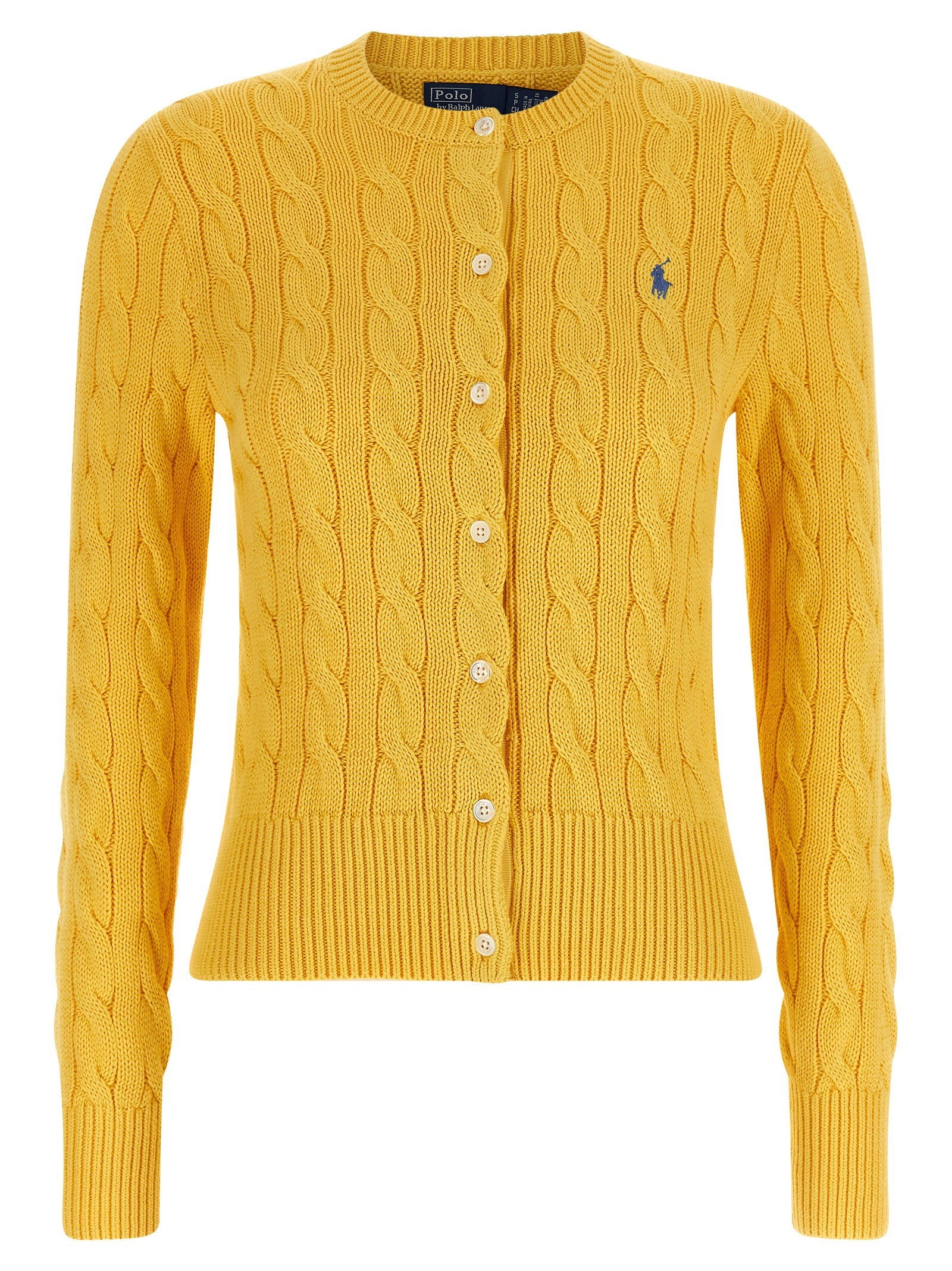 Polo Ralph Lauren Cable-Knit Cotton Cardigan — Yellow