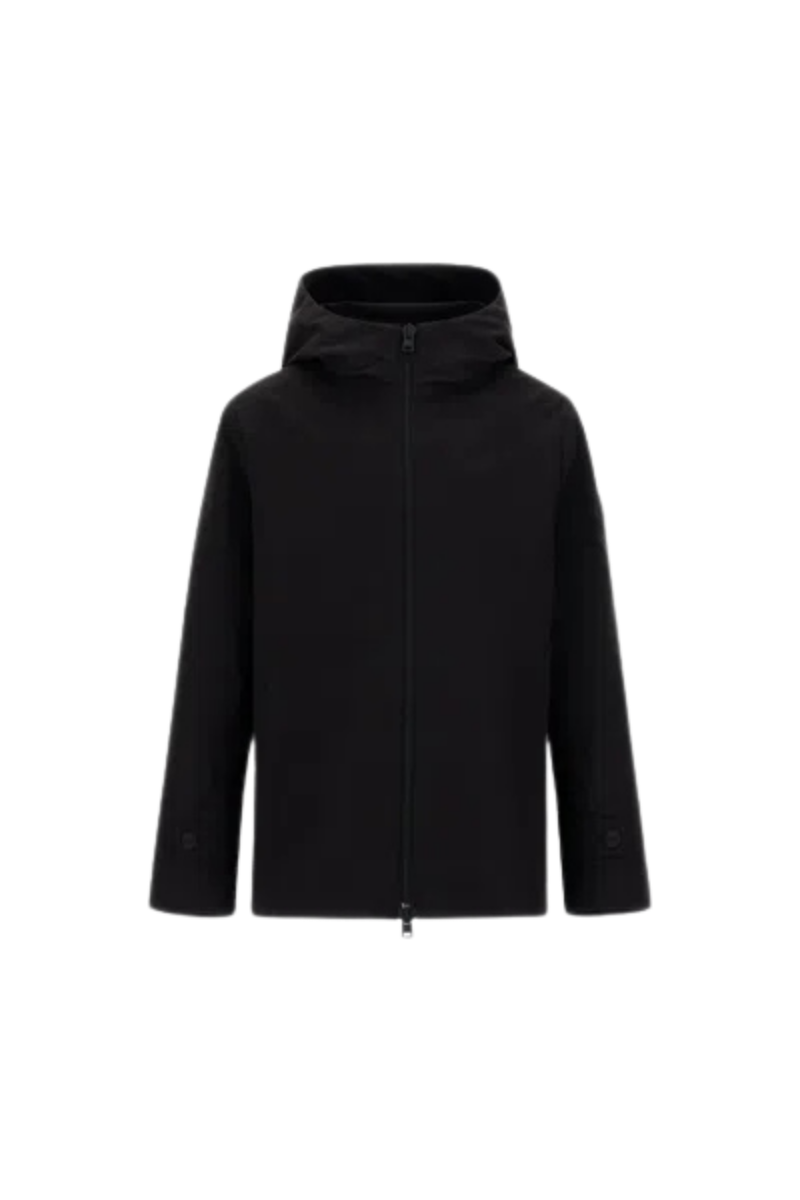 Herno Hooded Nylon Jacket — Black