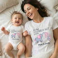 Personalizado Elefante de dibujos animados Mamá Niño 100% Algodón Camiseta body bebé con nombres a juego Primer regalo del Día de la Madre para recién nacido Nueva mamá