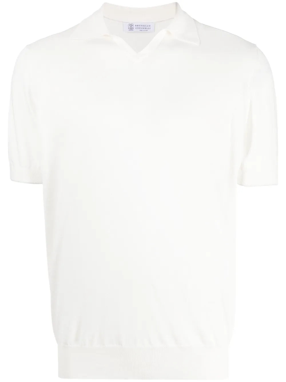 Brunello Cucinelli Fine-Knit Cotton Polo — White
