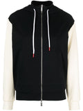 Kiton Stretch-Cotton Color-Block Hoodie — Black