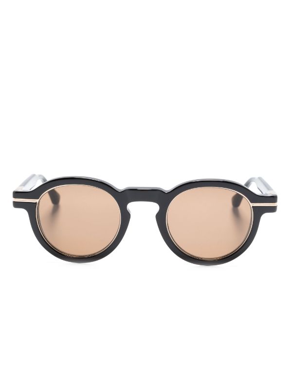 Matsuda Round-Frame Panto Sunglasses — Black