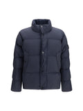 Stone Island Quilted High-Neck Down Jacket — Navy