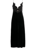 Zimmermann Floral-Embellished Velvet Dress — Black