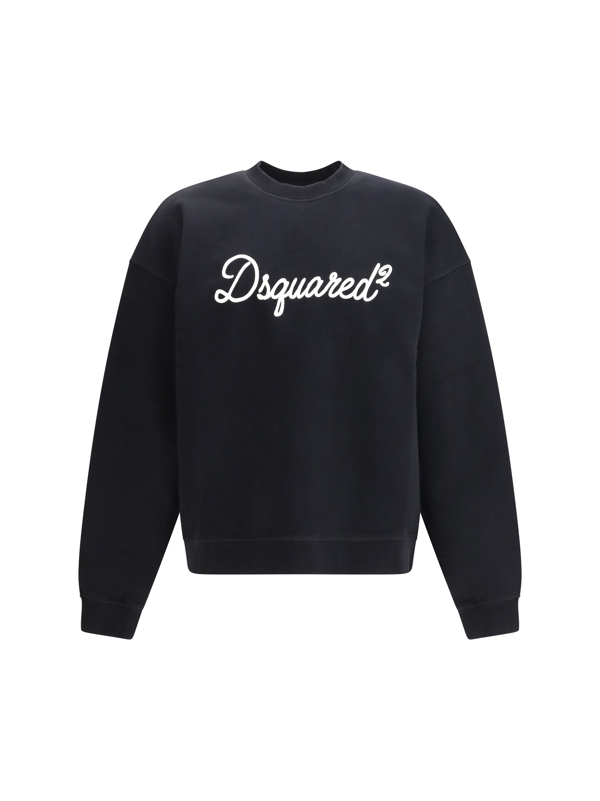 Dsquared2 Logo-Embroidered Cotton Sweatshirt — Black