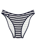Polo Ralph Lauren Striped Technical Piqué Bikini Bottoms — Navy