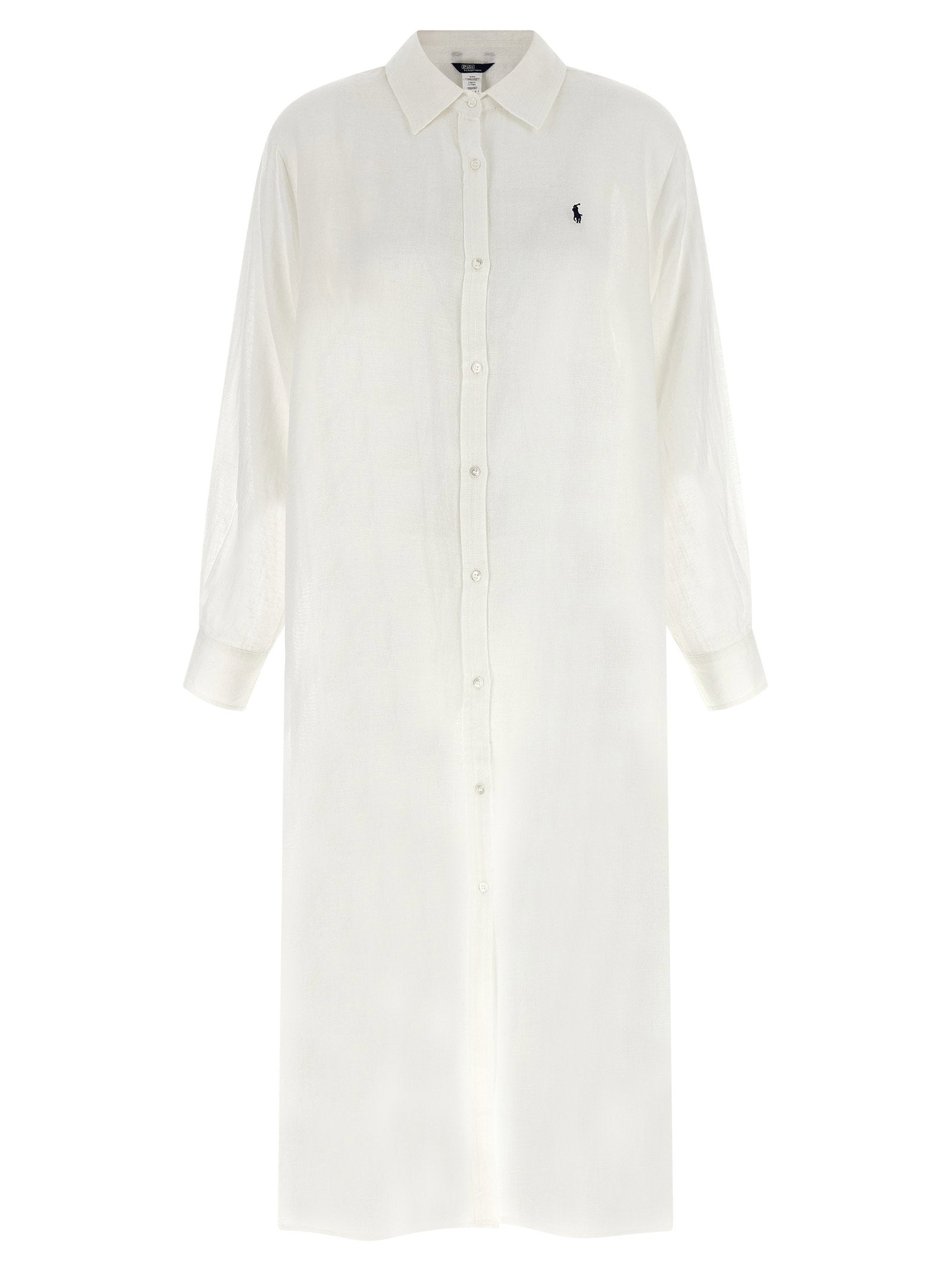Polo Ralph Lauren Linen Maxi Boyfriend Shirt Dress — White