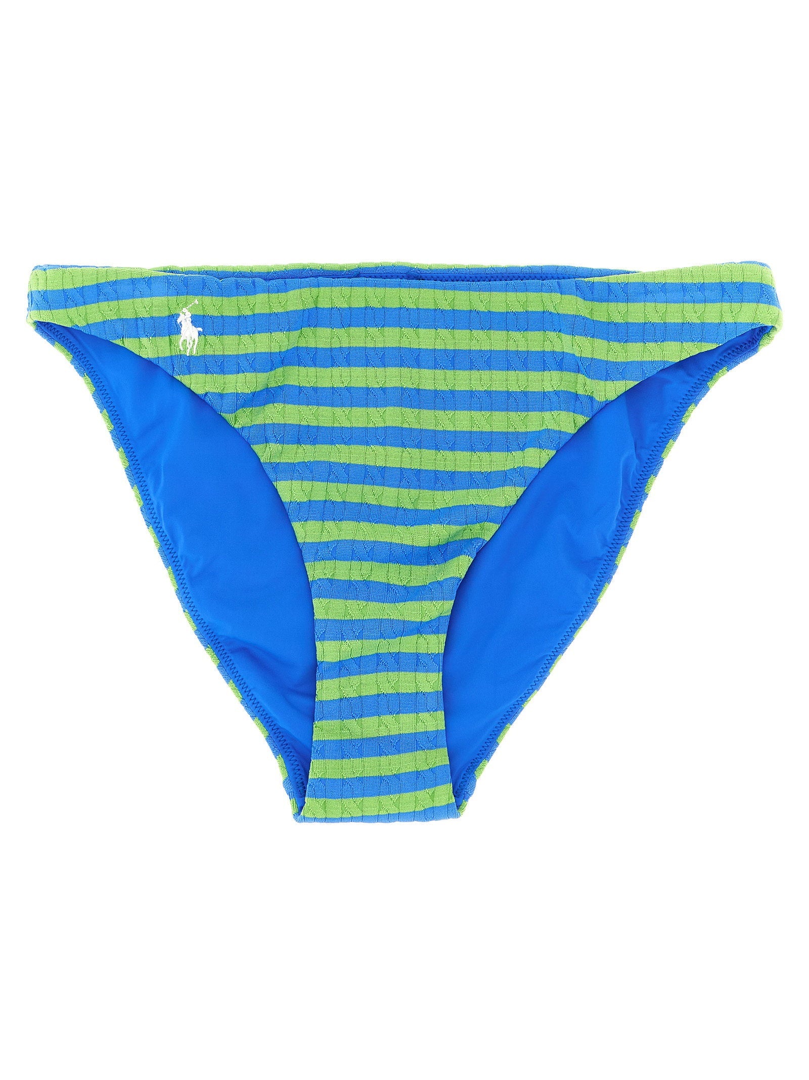 Polo Ralph Lauren Striped Nylon Bikini Bottom — Blue