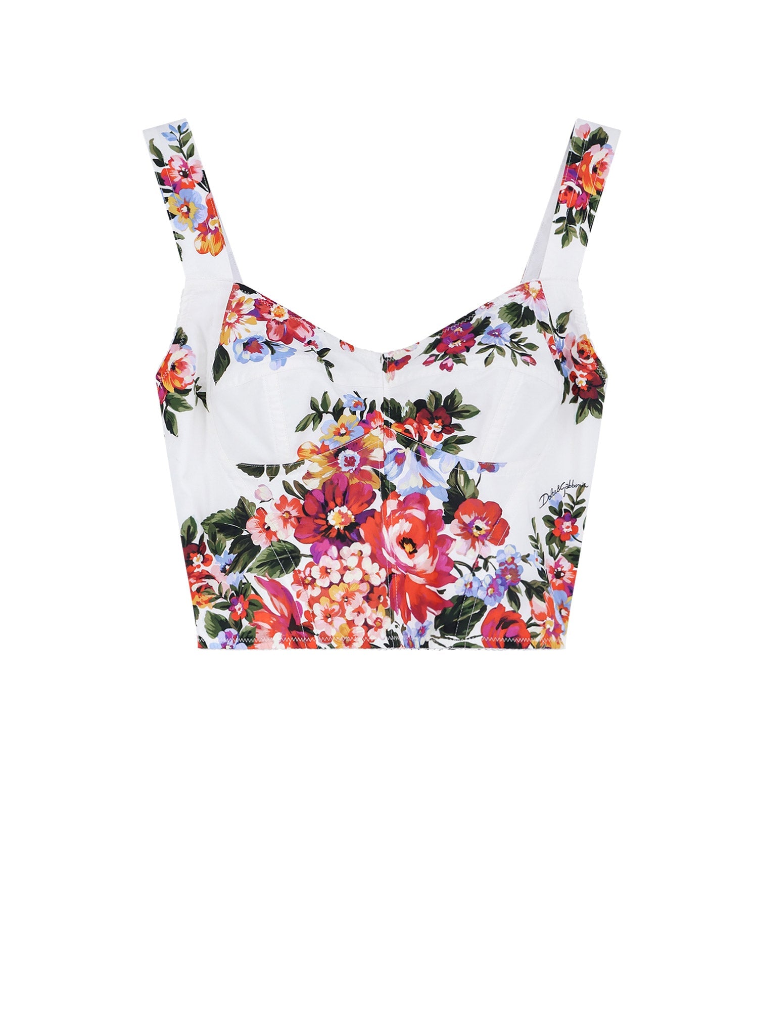 Dolce & Gabbana T-shirts and Polos Mazzfiori Bianco Cotone Nylon Elastan - 38